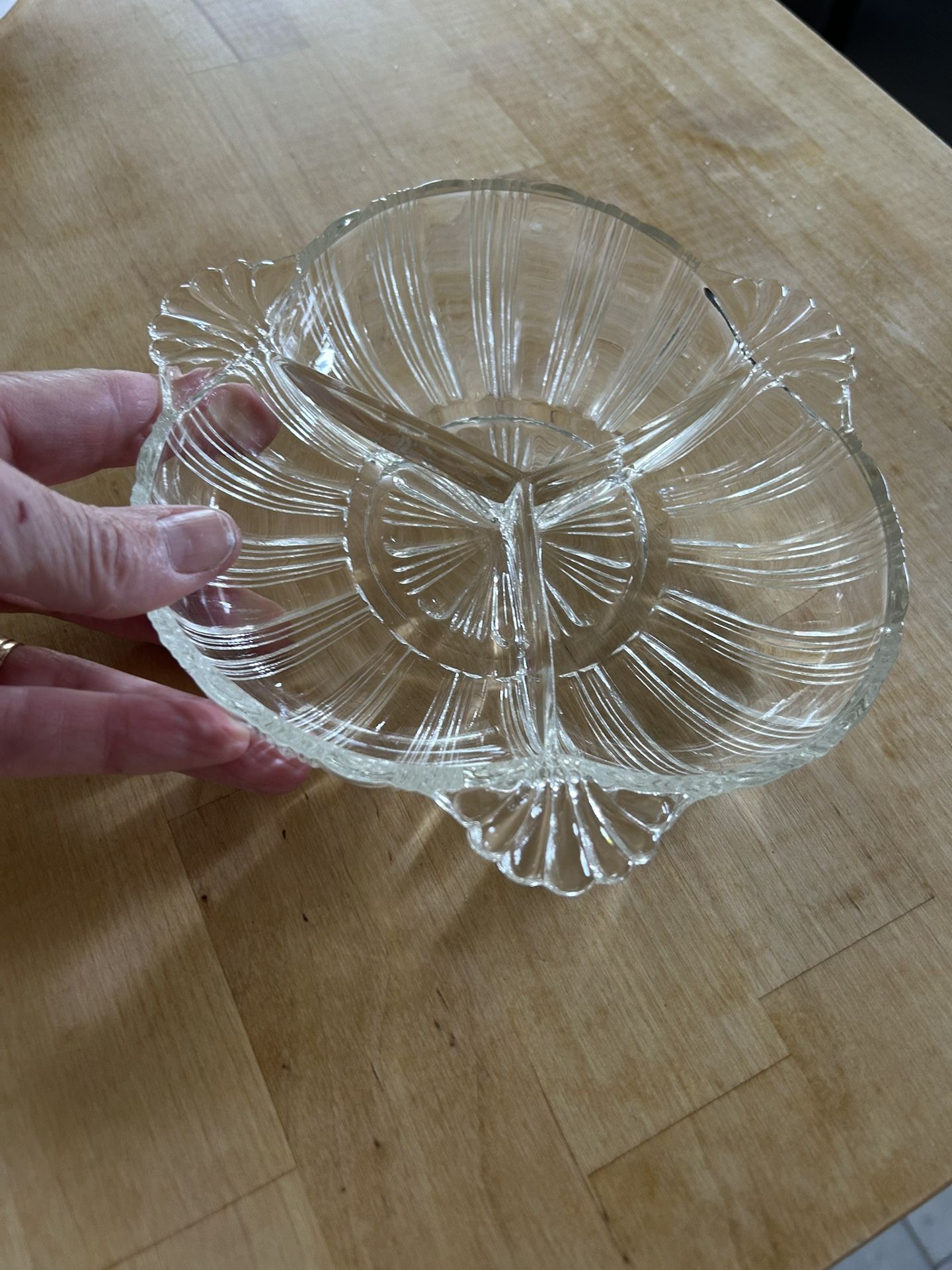 Vintage 1930’s Hazel Atlas 572 Ridge Frame Trisection Dish