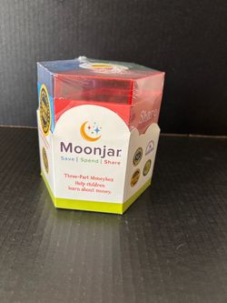 New Sealed Moonjar Three Part Moneybox Save Spend Share