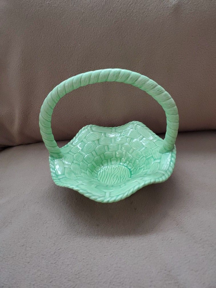 Vintage Ceramic Woven Basket