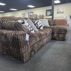 Brown Corduroy Fabric Sectional Sofa 🚚WE DELIVER🚚