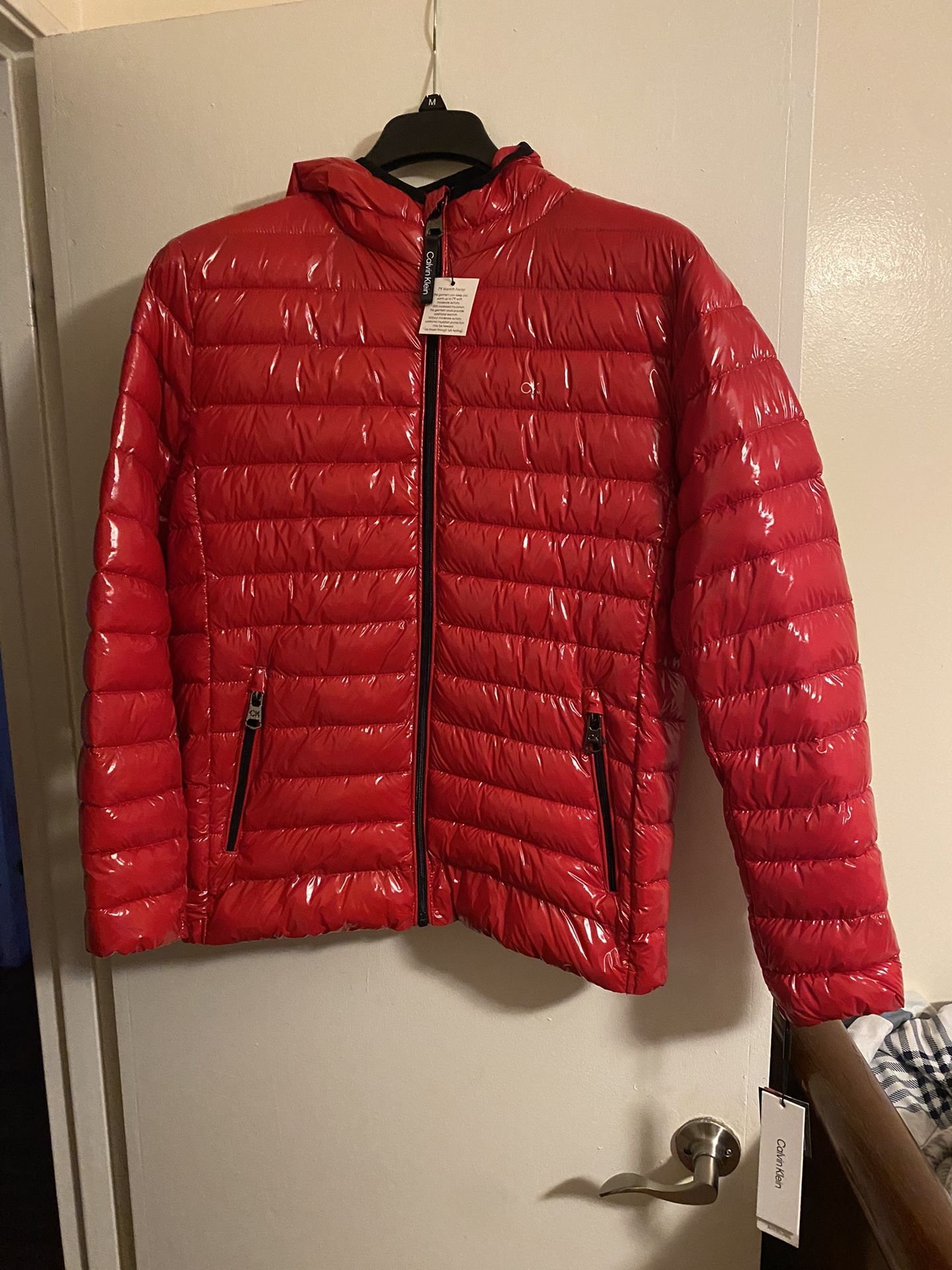 Red Calvin klein puffer jacket [Not Free Read Description}
