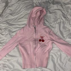 pink cropped hoodie
