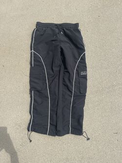 black wide legs trackpants