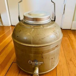 Vintage Champion water metal jug cooler  cabin, core camp, core home decor