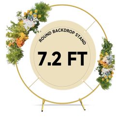 7.2ft Round Backdrop Stand, Balloon Arch Stand,Metal Circle Wedding Arch Frame (Brand New)