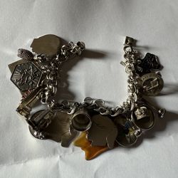 Vintage Silver Charm Bracelet 