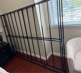 Queen Bed Metal Foundation Brown