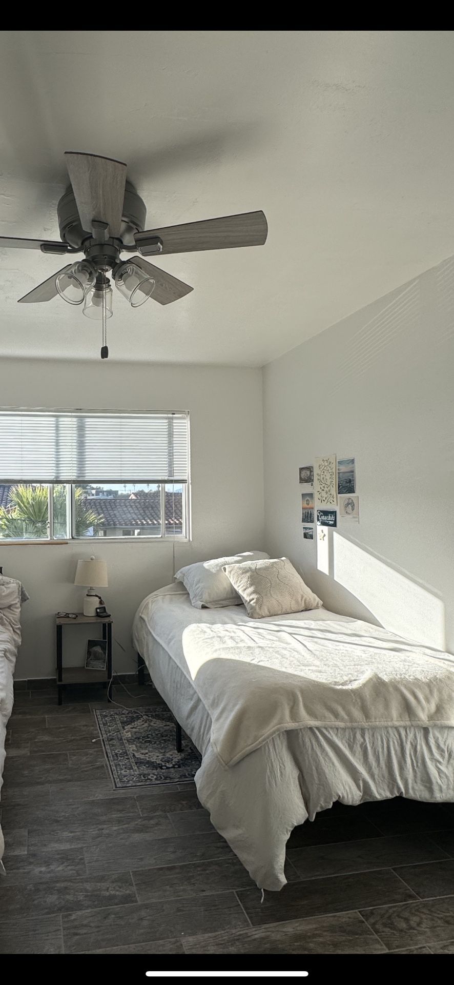 memory foam twin mattress (new!) + black metal bed frame)