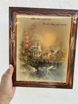 Vintage Lacquer Scripture Artwork Frame