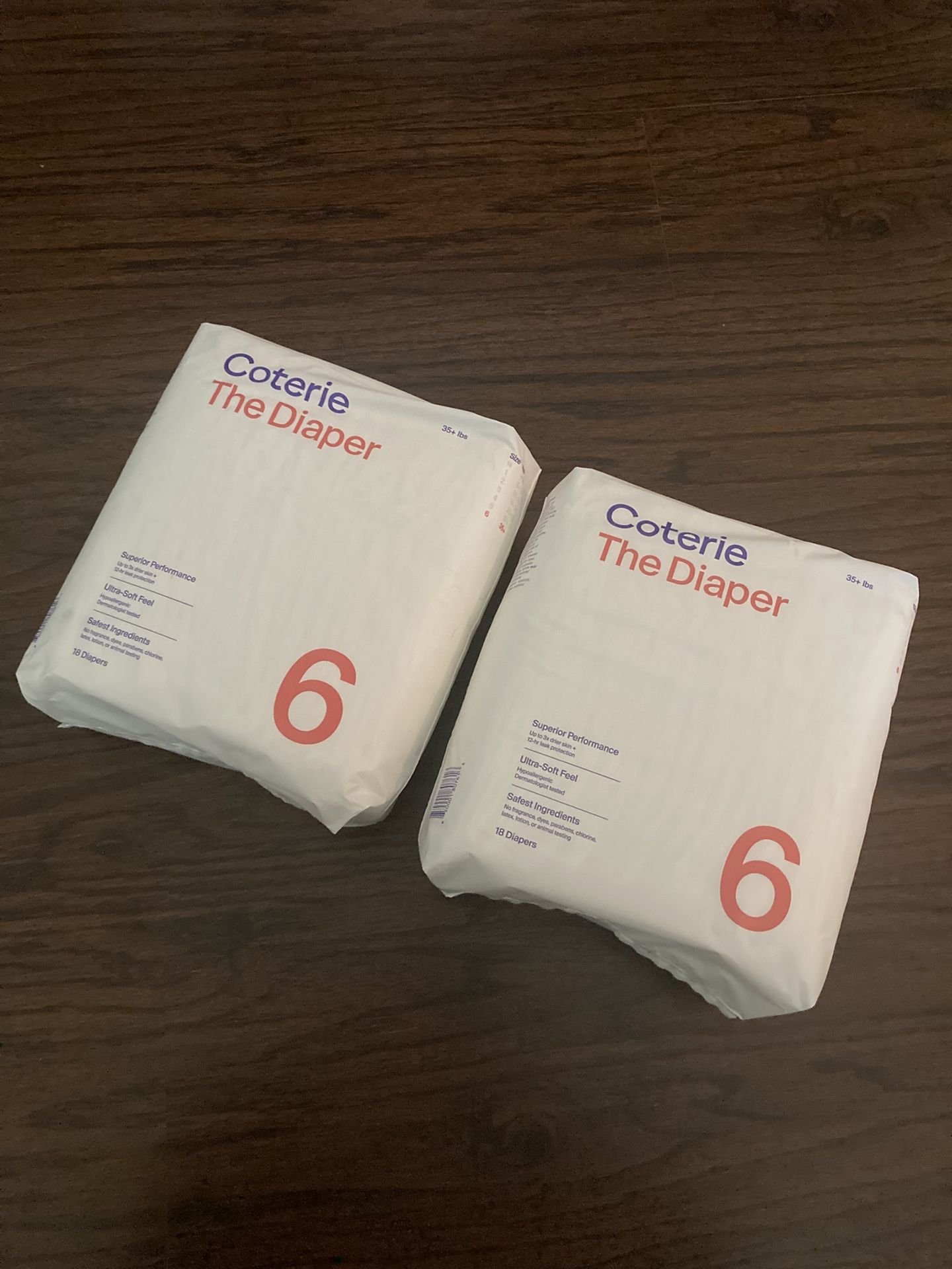 2 Pack Coterie Size 6 Diapers
