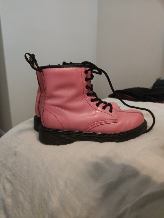 Dr. Martin Hot Pink Boots Scratches In The Front