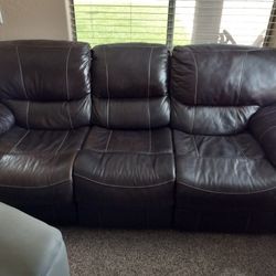 Dark Brown Leather Couch