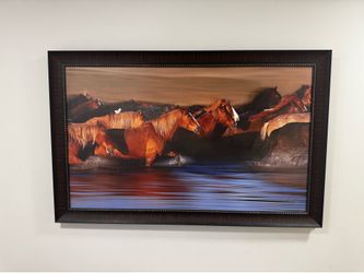 Aart piece of Stunning Framed Horse Herd Print - Dynamic Wildlife Art 🐎
