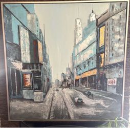 Giant Motini Framed Oil Painting 51.5”x51.5” New