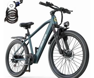 Aairsk GT300 Electric Bike 26", 22Mph & 40Miles Long Range Mountain E Bike for Adult Teen, 36V 10AH Lithium Battery, 400W Motor, 7-Speed Shimano, Fron