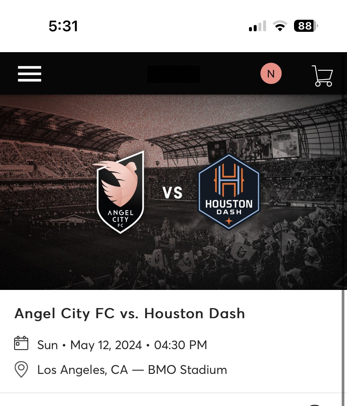 Angel City Vs Houston Dash Soccer  Tickets 