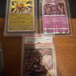 Pokemon graded slabs Zapdos #12, gengar #48 all JP