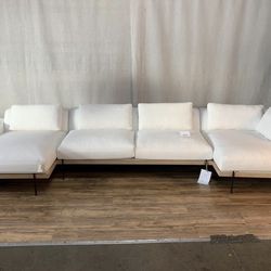 Faustine Furniture Contemporary Catalina White Sectional