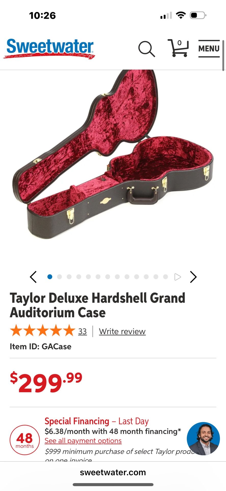 Taylor Guitar Hard Case Like New 200-800