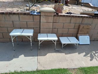 Tables Portable Adjustable Heights Indoor or Outdoor Folding Premium  Alloy Aluminum Frame 16" x 24"