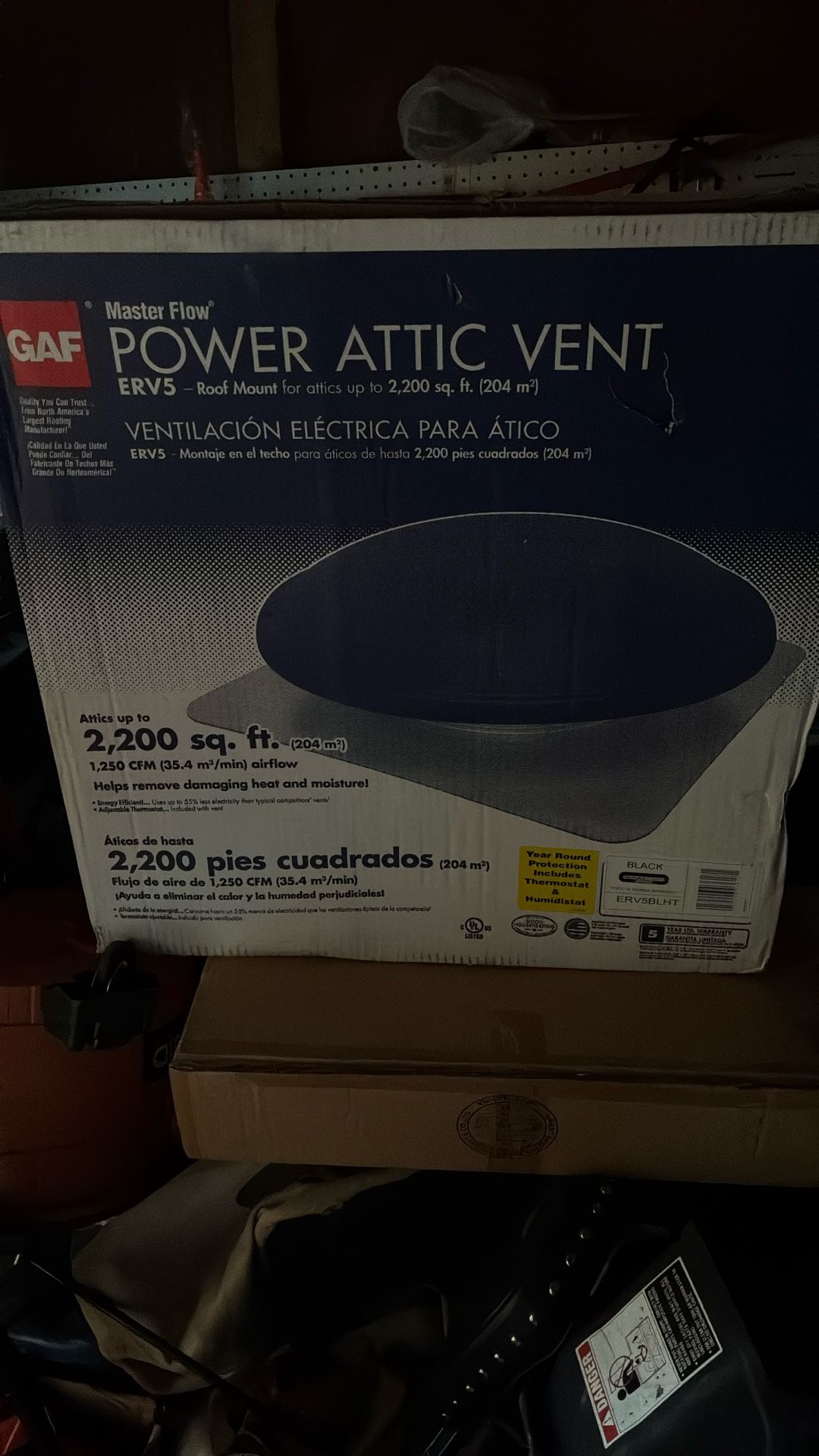 Attic Fan With Thermostat And Humidistat.
