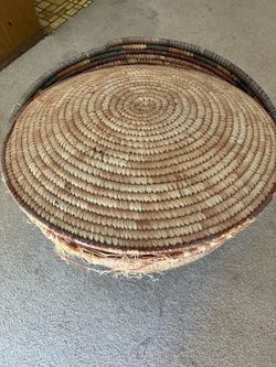 Nigerian woven basket and lid
