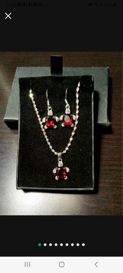 New Large Garnet Jewelry Set