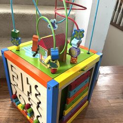 Large Wooden Bead Maze Cube 