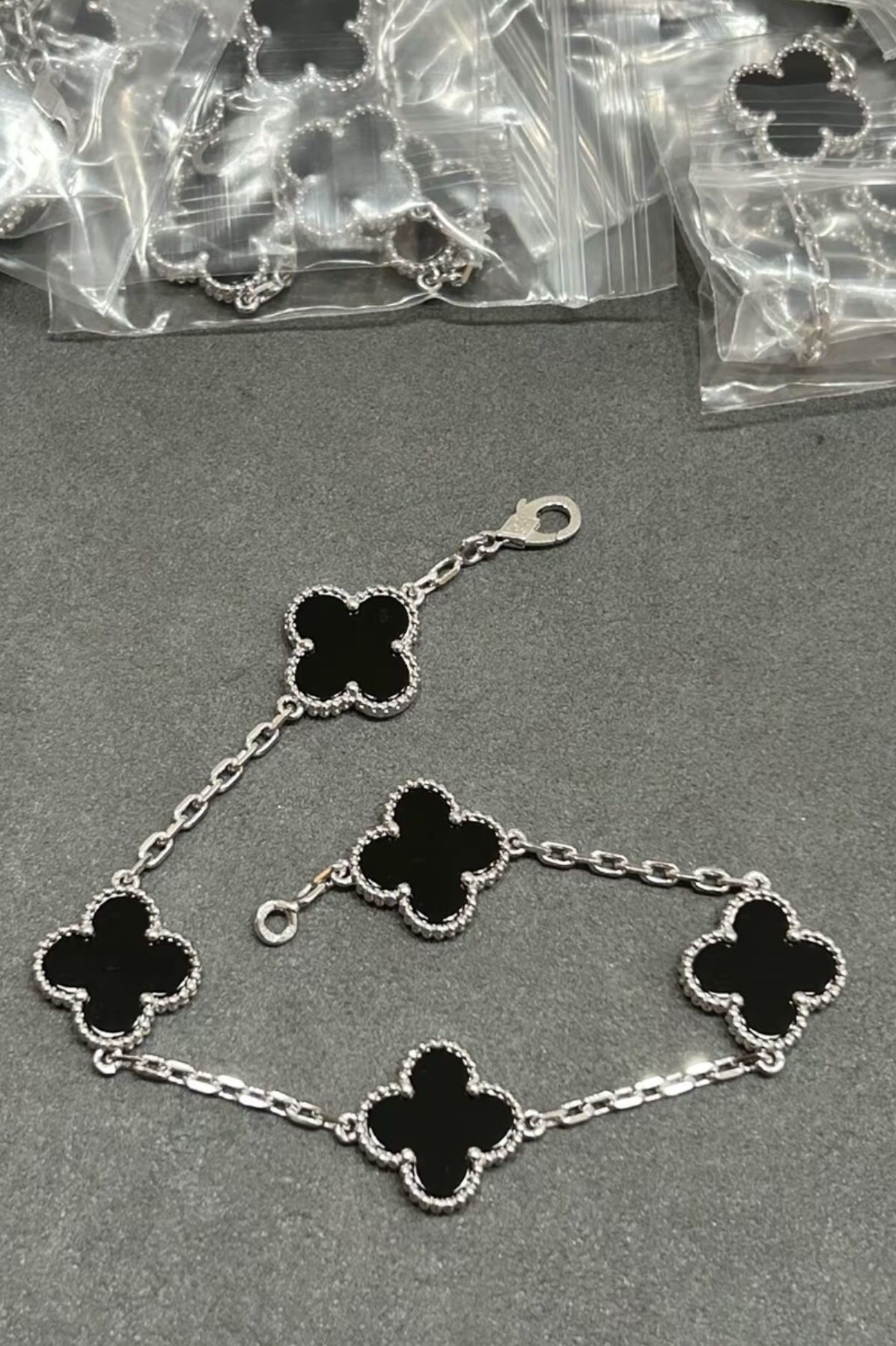 A brand-new four-leaf clover necklace