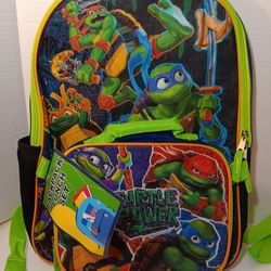 New Ninga Turtles Bookbag And Lunch Box Set