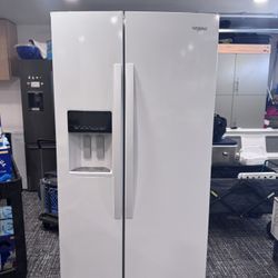 White Whirlpool Side-by-side Refrigerator