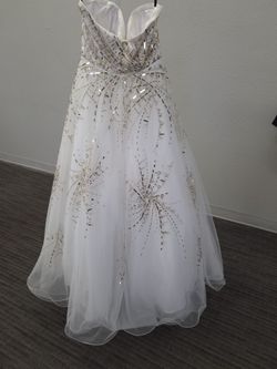 Gold And White BALL GOWN