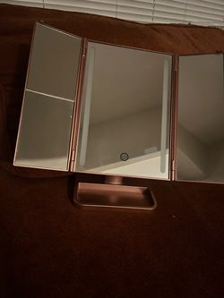 Stylish rose gold foldable vanity mirror
