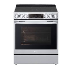 LG - 6.3 Cu. Ft. Smart Slide-In Electric True Convection Range with EasyClean and Air Fry - PrintProof Stainless Steel