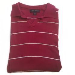 Banana Republic Maroon & Gray Collar Sweater Shirt-M