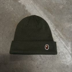 Japan Exclusive A BATHING APE APE HEAD ONE POINT KNIT CAP (OLIVE / OLIVE DRAB)