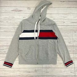 $15.00 Tommy Hilfiger Sport Gray Logo Zip Up Hoodie Sweater Jacket Woman’s  Like N