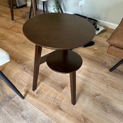 Walnut Wood Style End Table