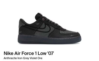 Size 10,14 - Nike Air Force 1 '07 Low Anthracite Iron Grey Violet Ore IQ0614 060