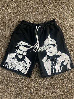Black and white Asaali men’s shorts