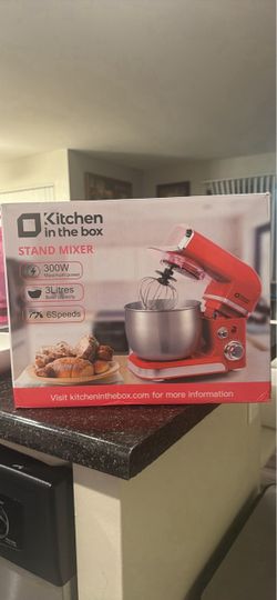 Kitchen in the Box Stand Mixer 3L 300W 6-Speed Electric Kitchen Mixer Red