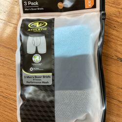 NWT Athletic Works Men’s Performance Mesh Boxer Briefs 3 Pack Size M
