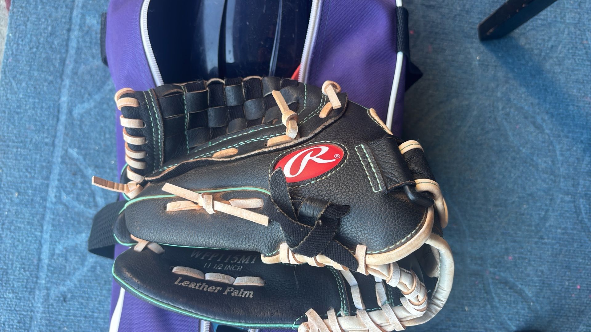 Left Hand Gloves And Softball Bag And Gear