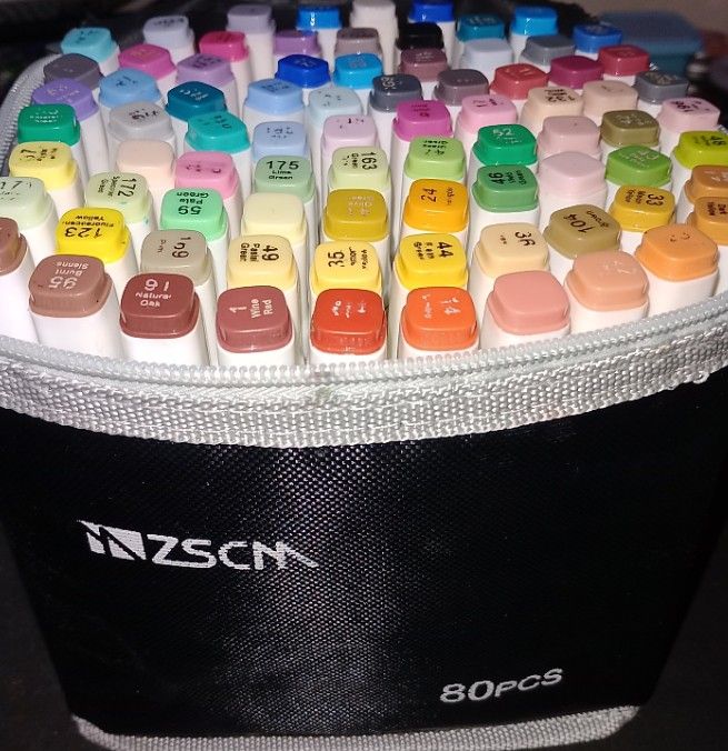 80 Pack ZSCM dual-tip alcohol markers