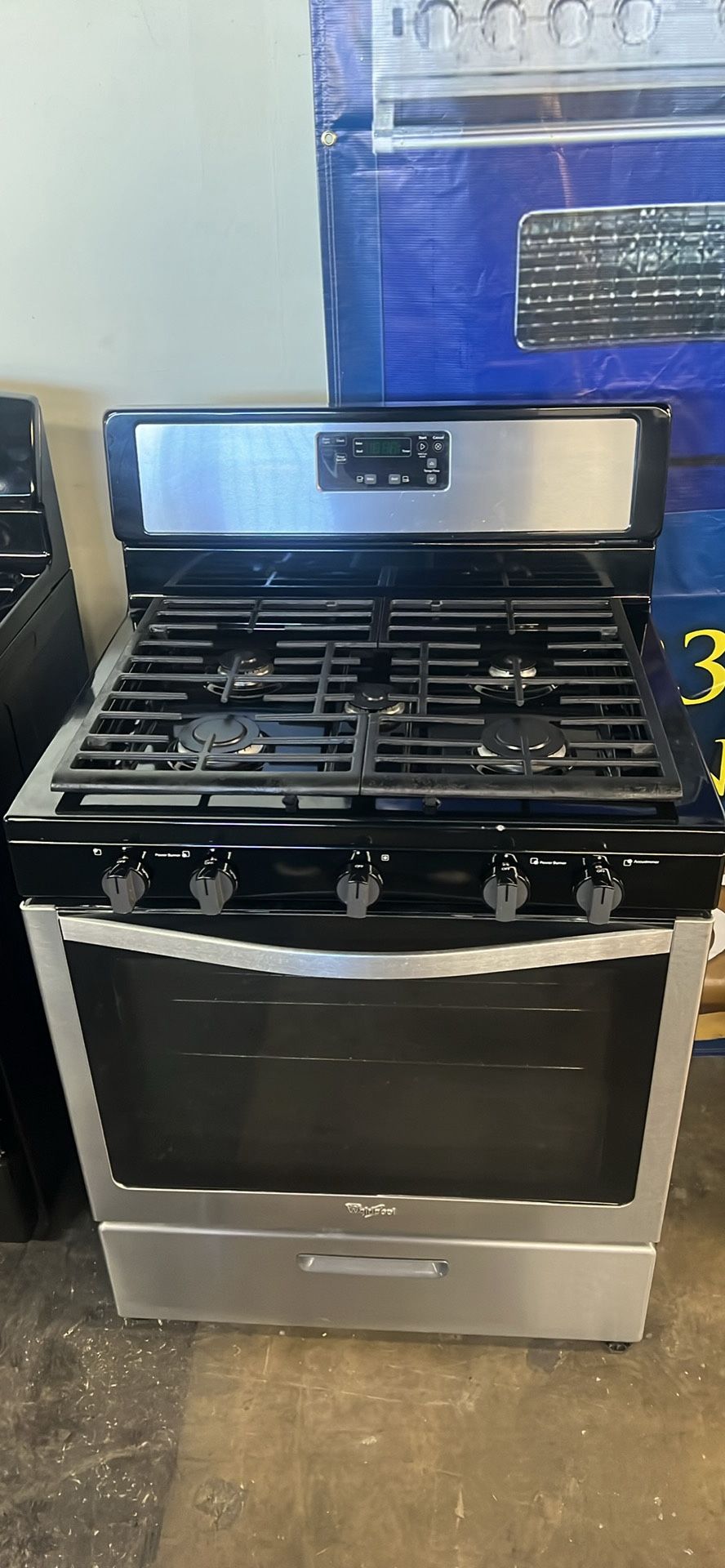 Whirlpool Gas Stove 30”Wide Stainless Steel With 5 Burners