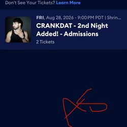 1 CRANKDAT @ The Shrine La August 28 2026