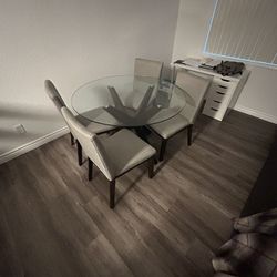 Glass Table With Four Chairs