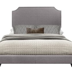 Gray , Beige Or Dark Queen   Upholstered Bed((New In A Box)