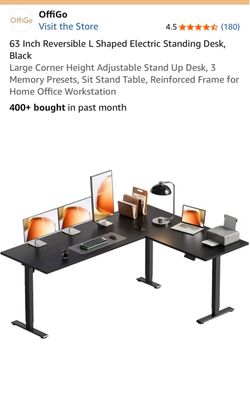Brand new L-standing desk with controls 65x55
