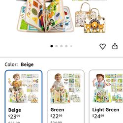 Aurasys Busy Board Montessori Toys for Toddlers Birthday Gifts, Montessori Busy Book Sensory Board Educational Activity Book for Learning Fine Motor S